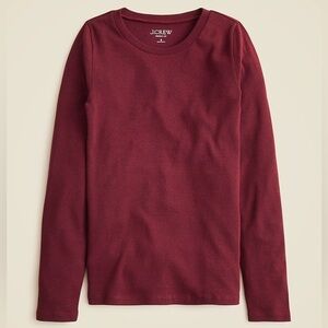 J.Crew perfect fit long sleeve t-shirt in heathered wine